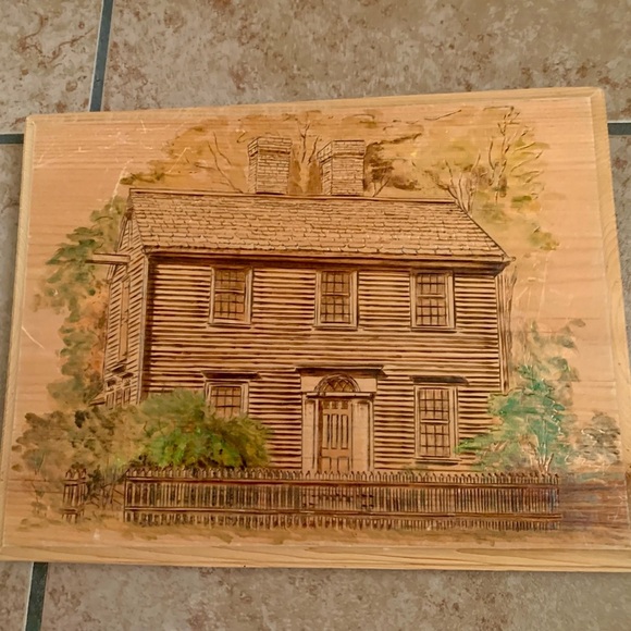 Vintage Wooden Hand Carved Art Plaque - Picture 8 of 9